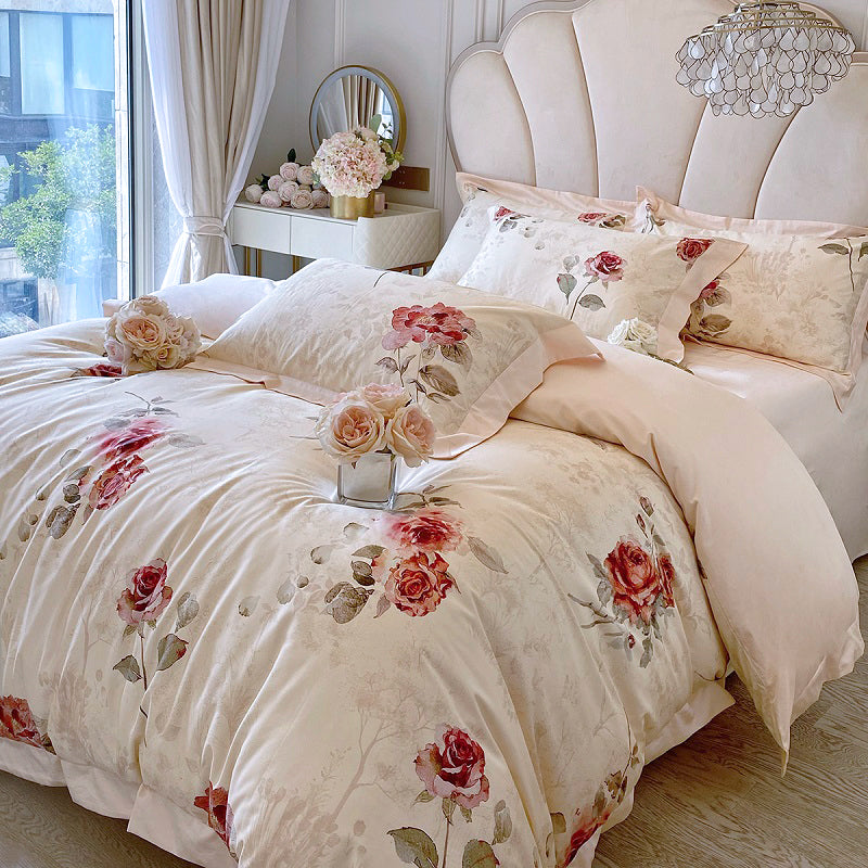 Hanna Pink Bettbezug-Set (1000TC ägyptische Baumwolle)